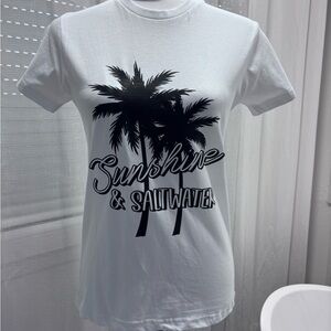 On Fire White Cotton T-Shirt